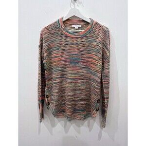 John Paul Richard Sweater S Pullover Colorful Pride Open Knit Rainbow Artsy